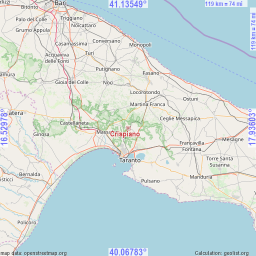 Crispiano on map