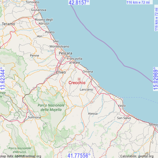 Crecchio on map