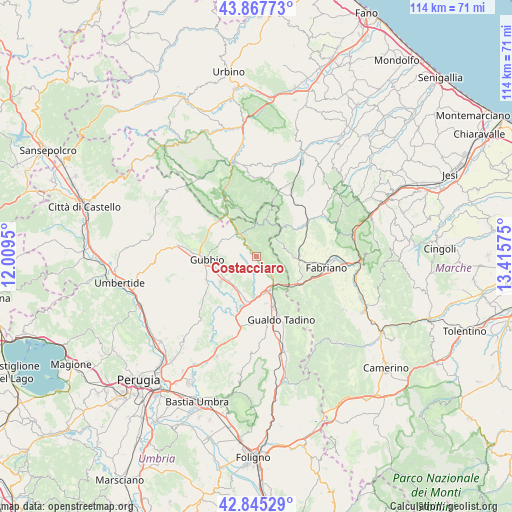 Costacciaro on map