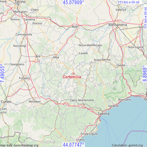 Cortemilia on map