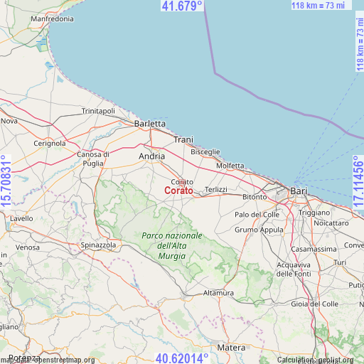 Corato on map