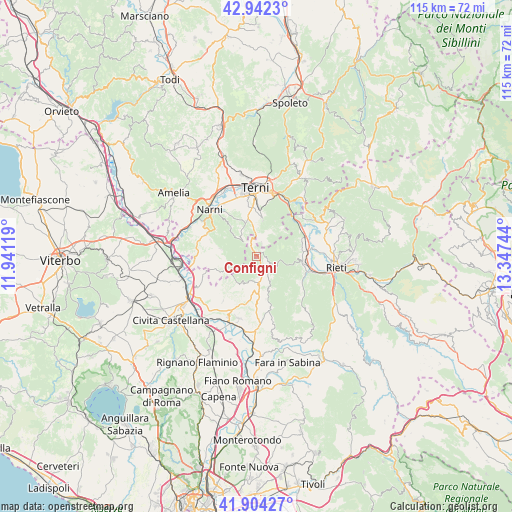 Configni on map