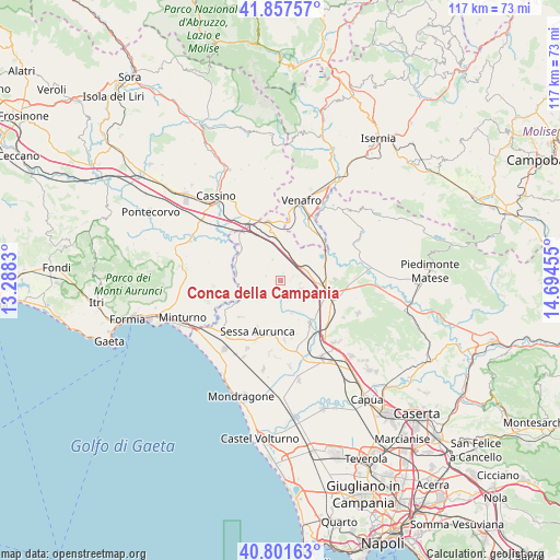 Conca della Campania on map