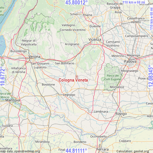 Cologna Veneta on map