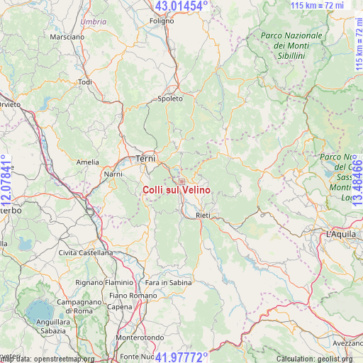 Colli sul Velino on map