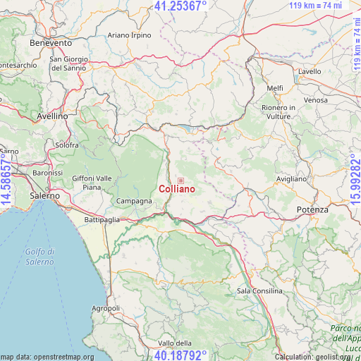 Colliano on map