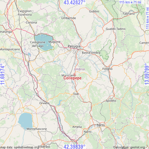 Collepepe on map