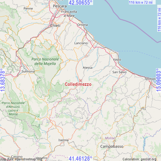 Colledimezzo on map