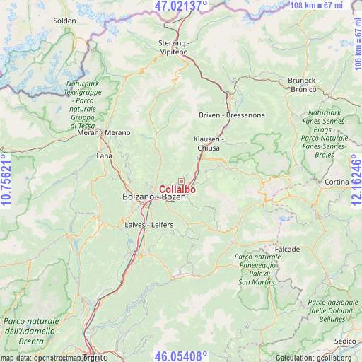 Collalbo on map