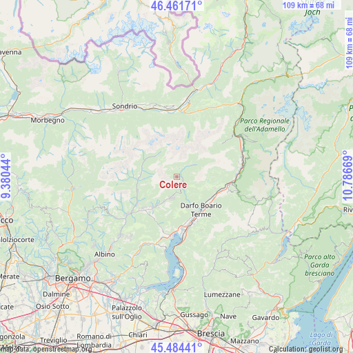 Colere on map