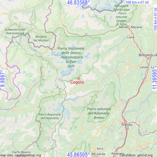 Cogolo on map