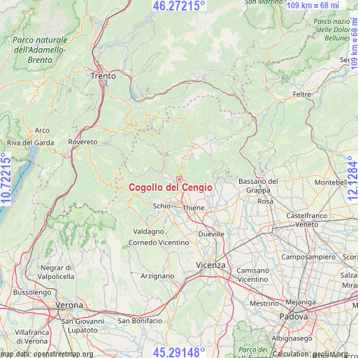 Cogollo del Cengio on map