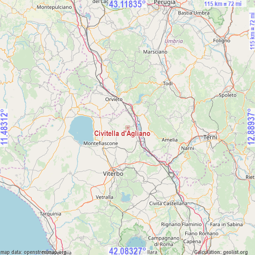 Civitella d'Agliano on map