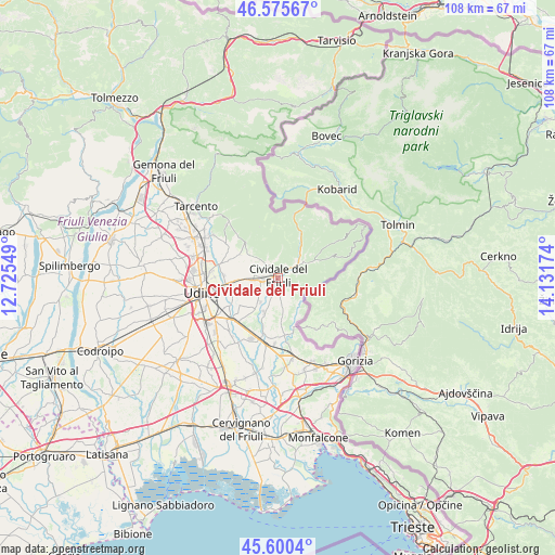 Cividale del Friuli on map