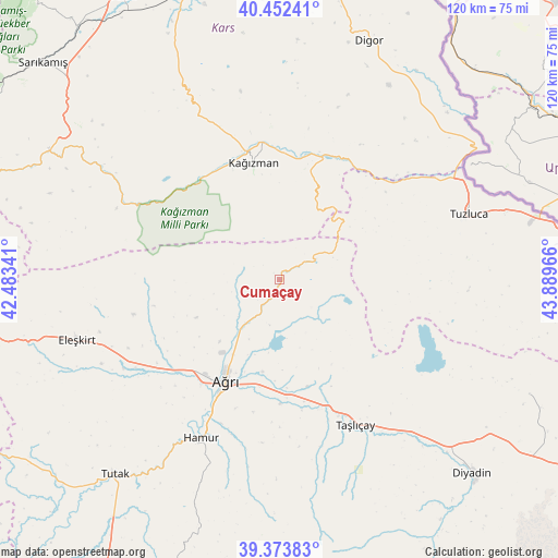 Cumaçay on map