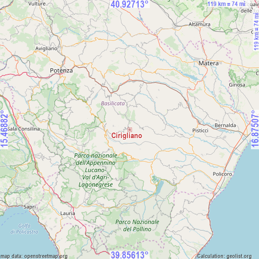 Cirigliano on map