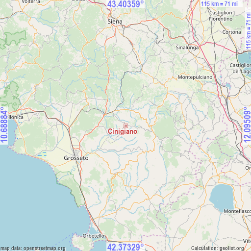 Cinigiano on map