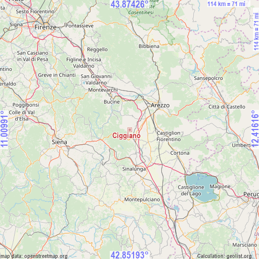 Ciggiano on map