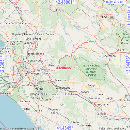 Ciciliano on map