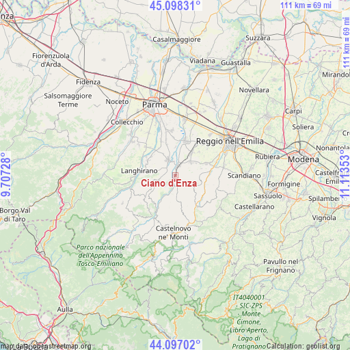 Ciano d'Enza on map