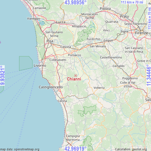 Chianni on map