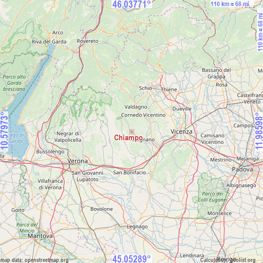 Chiampo on map