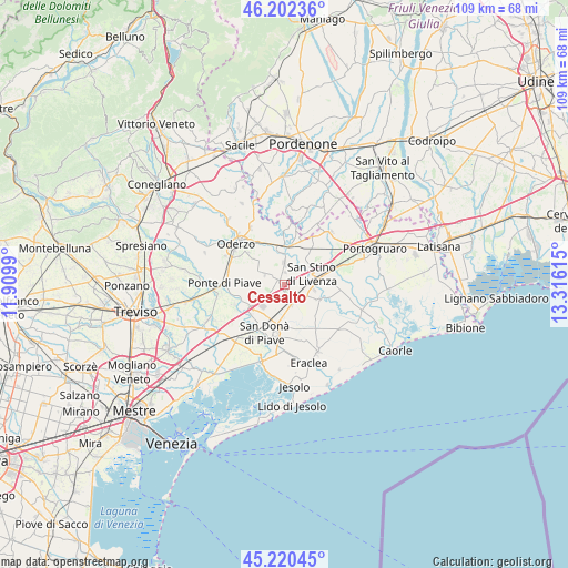 Cessalto on map