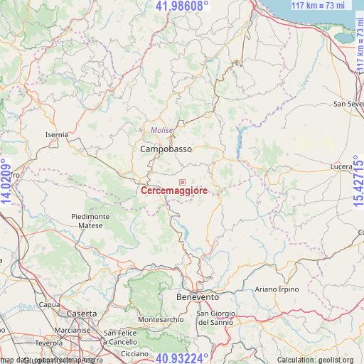 Cercemaggiore on map