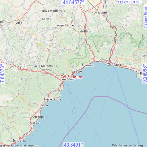 Celle Ligure on map