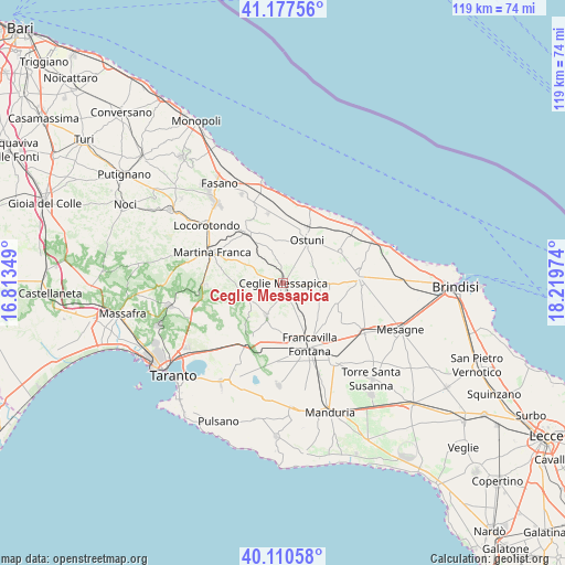 Ceglie Messapica on map