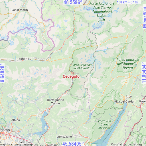 Cedegolo on map