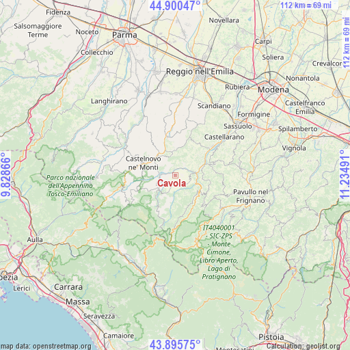 Cavola on map