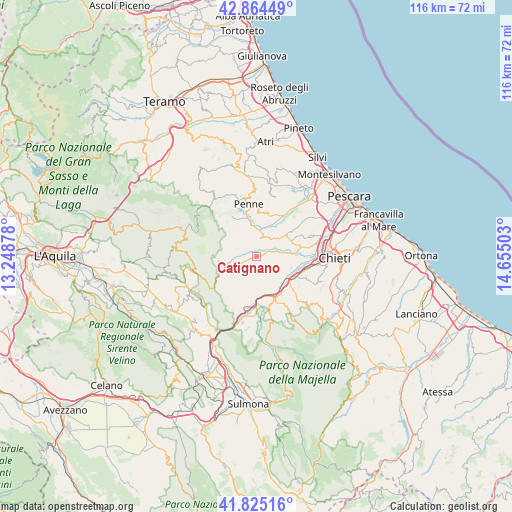 Catignano on map