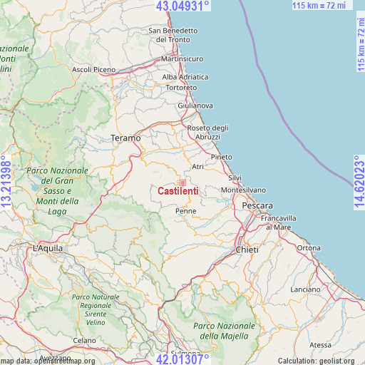 Castilenti on map