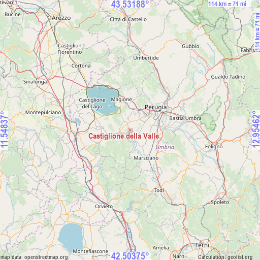 Castiglione della Valle on map