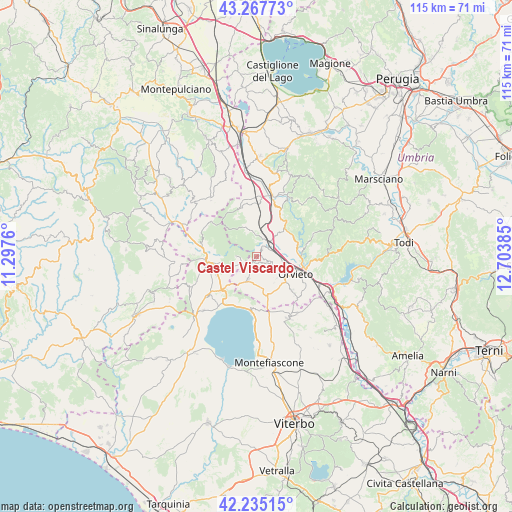 Castel Viscardo on map