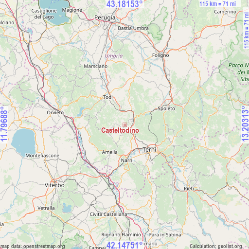 Casteltodino on map