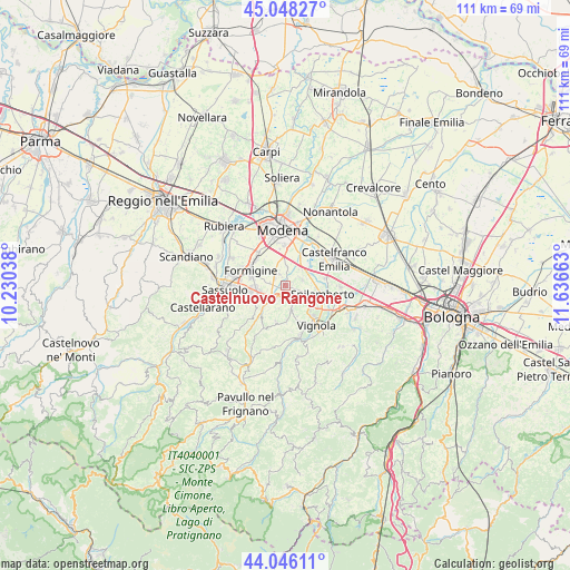 Castelnuovo Rangone on map