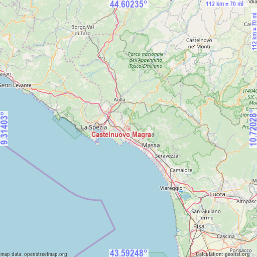 Castelnuovo Magra on map