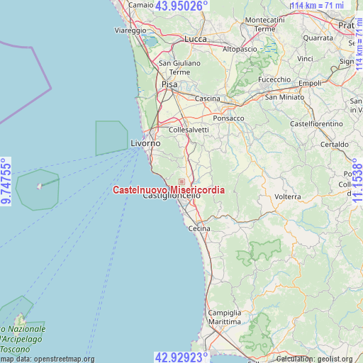Castelnuovo Misericordia on map