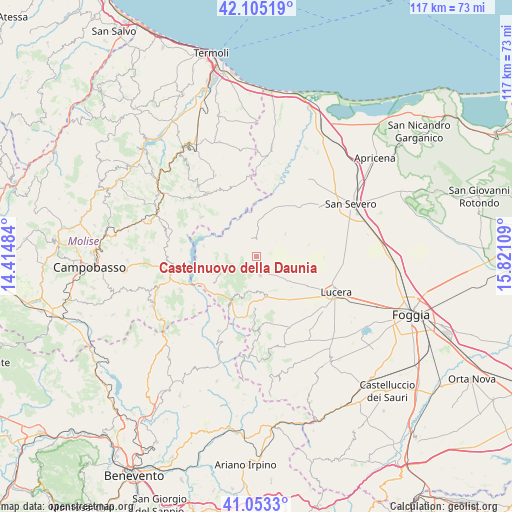 Castelnuovo della Daunia on map