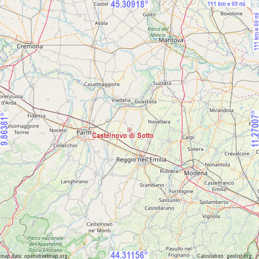 Castelnovo di Sotto on map