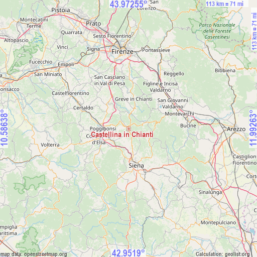 Castellina in Chianti on map