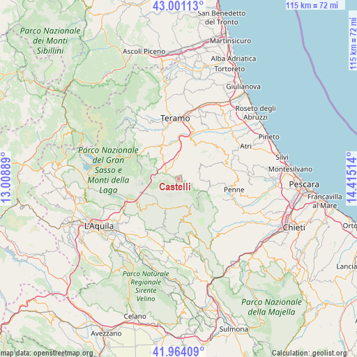 Castelli on map