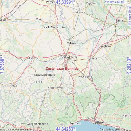 Castellazzo Bormida on map