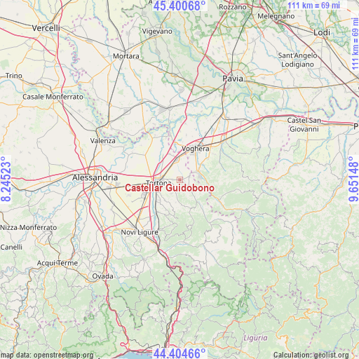 Castellar Guidobono on map