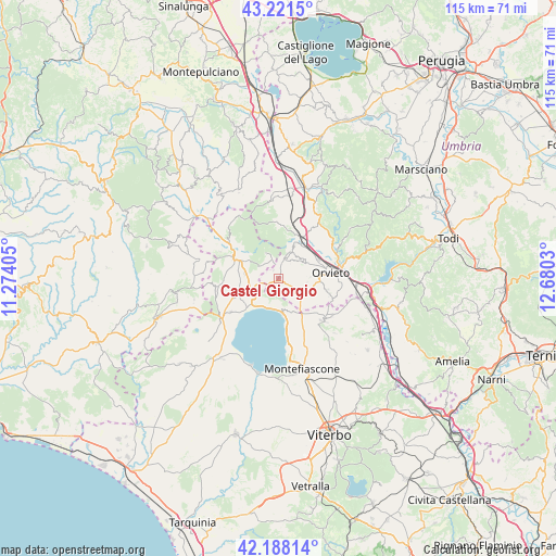 Castel Giorgio on map