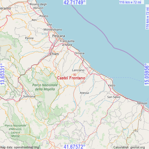 Castel Frentano on map