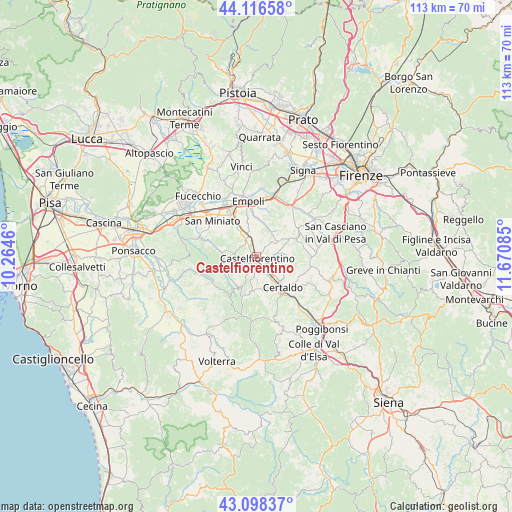 Castelfiorentino on map