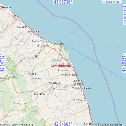 Castelfidardo on map